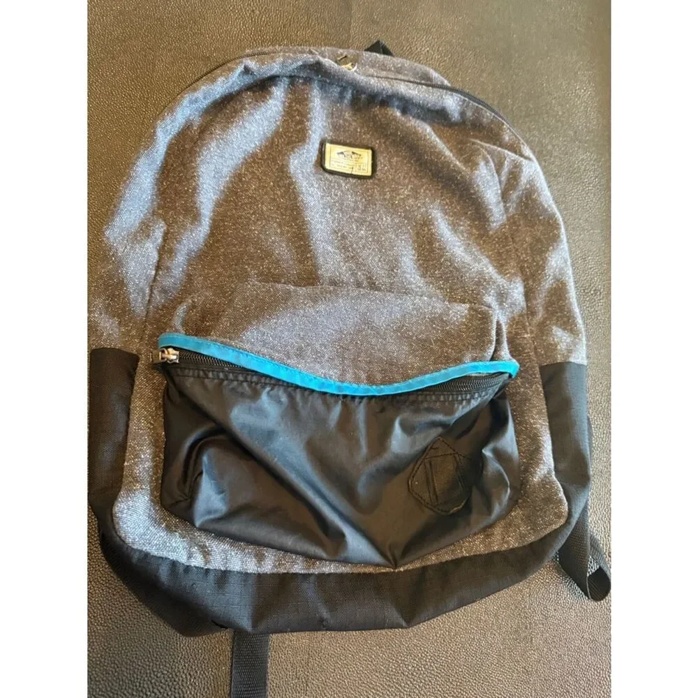 Vans Old-Skool II Nep  Gray Backpack with Black Pocket and Blue Accent Y2K